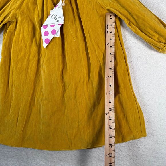 Tia Cibani Kids Corduroy Dress Girls Size 3/4 Yellow Harvest Farmhouse Smock New - Picture 9 of 10